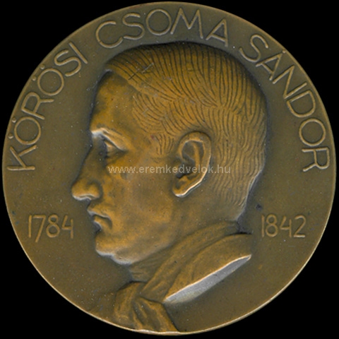 1909 Berán Lajos: Kőrösi Csoma Sándor vert bronz érem