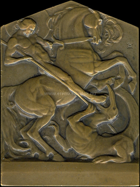 1912 Moiret Ödön: Szent György bronz plakett