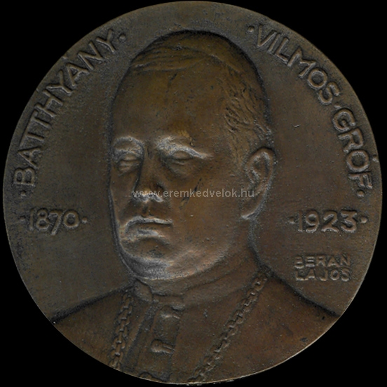 1926 Berán Lajos: gr. Batthyány Vilmos bronz érem